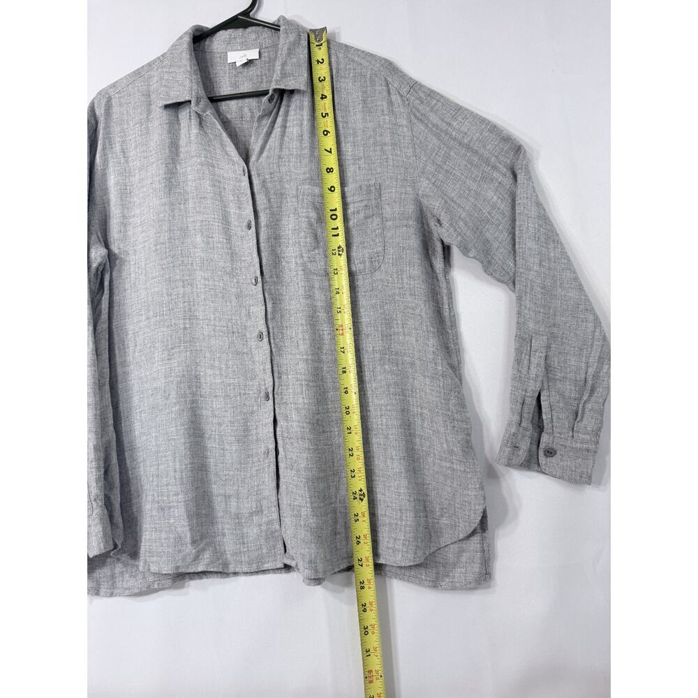 J.Jill Gray Button Front Blouse Women S Relaxed Fit 3/4 Sleeve Casual Top - Picture 3 of 7